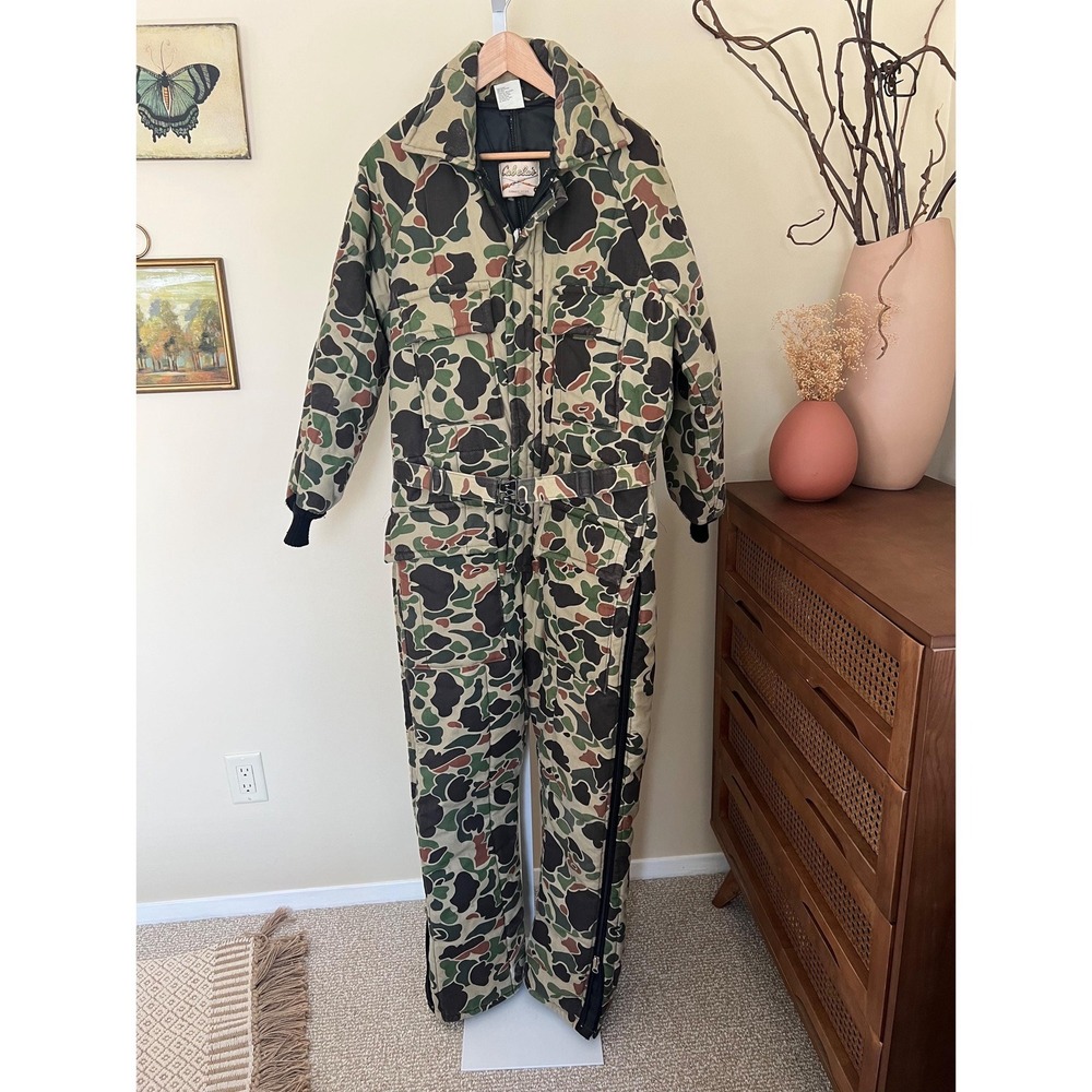 Vintage 1990's Cabelas Camouflage Insulated Hunting‎ Coveralls